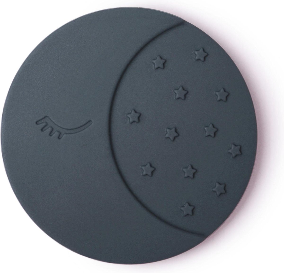 Mushie bijtring maan blauw - BijtringenKraamcadeau - 100% food grade siliconen- BPA-vrij- ftalaatvrij - Ø 8 centimeter