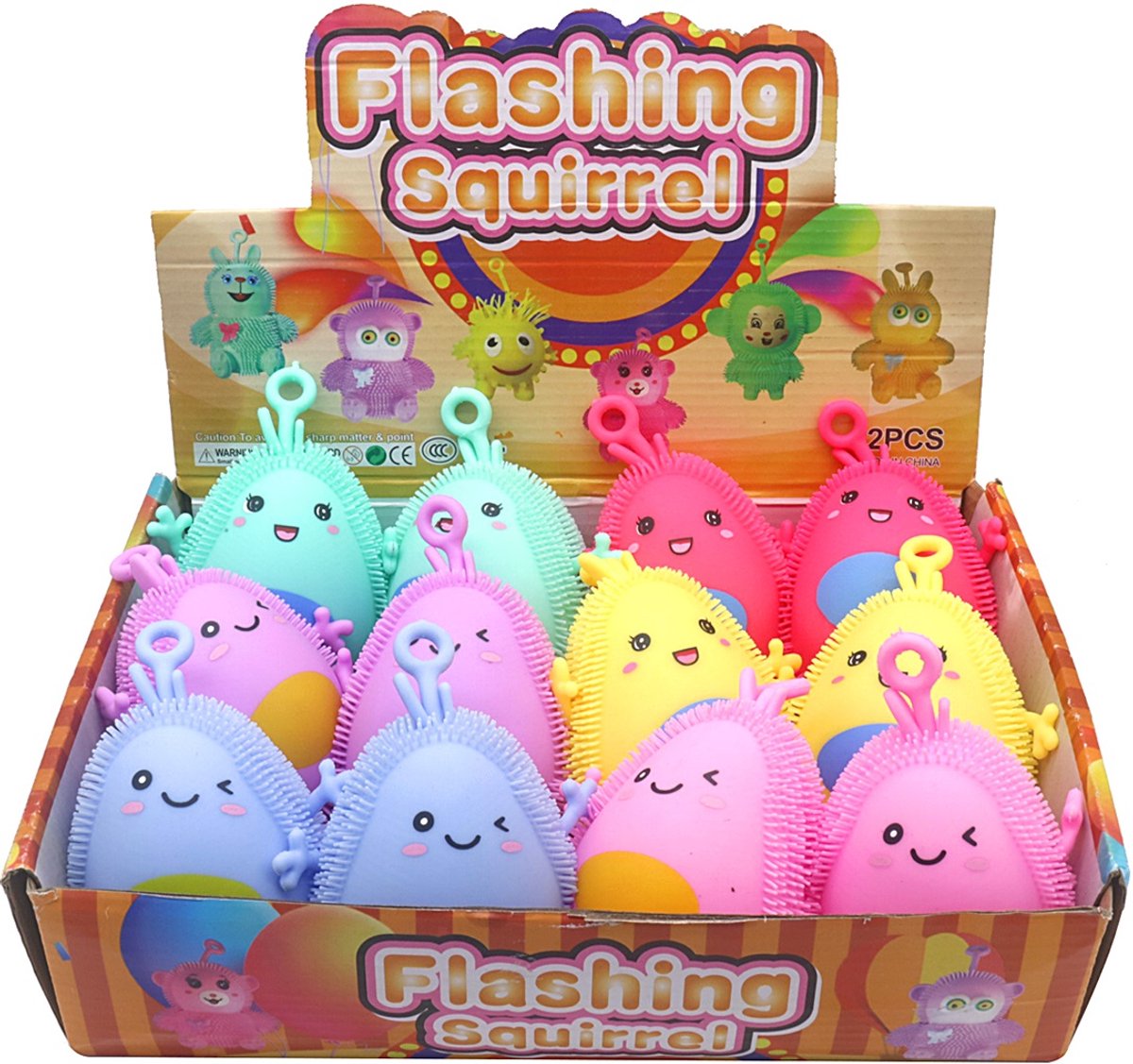 Flashing toy - lichtgevend speelgoed - 9.5cm - LED - knipperend - kinderen - feest - gadget - set 12 stuks