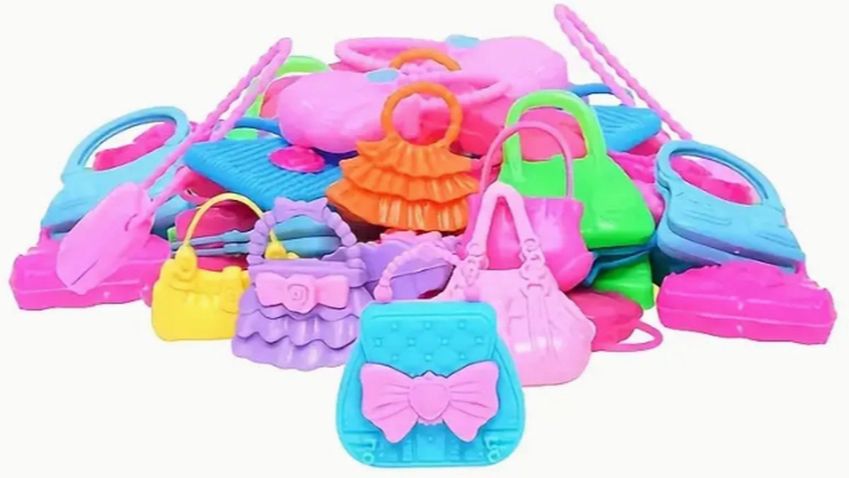 Modepop handtassen 10 stuks - modepop handtassen - handtassen geschikt voor Barbie pop - modepop accessoires