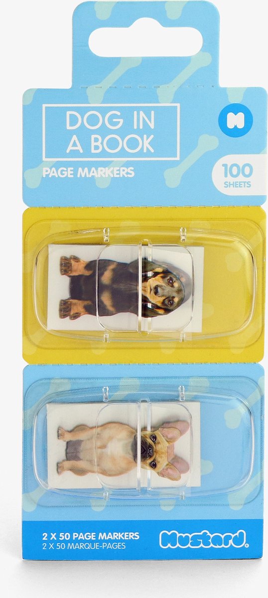 Desktop Page Markers Dog in a Book 100 Pieces