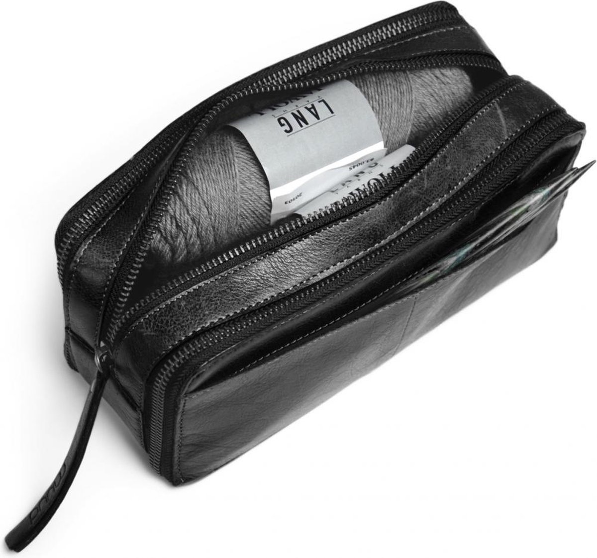 Lederen haaktas Harmony zwart - MUUD