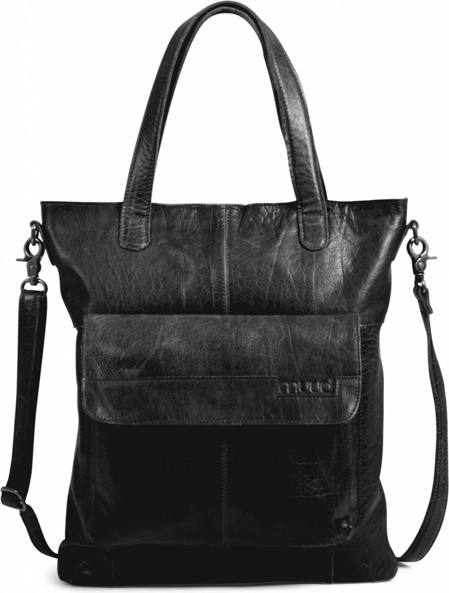 Lederen tas Arendal zwart - MUUD