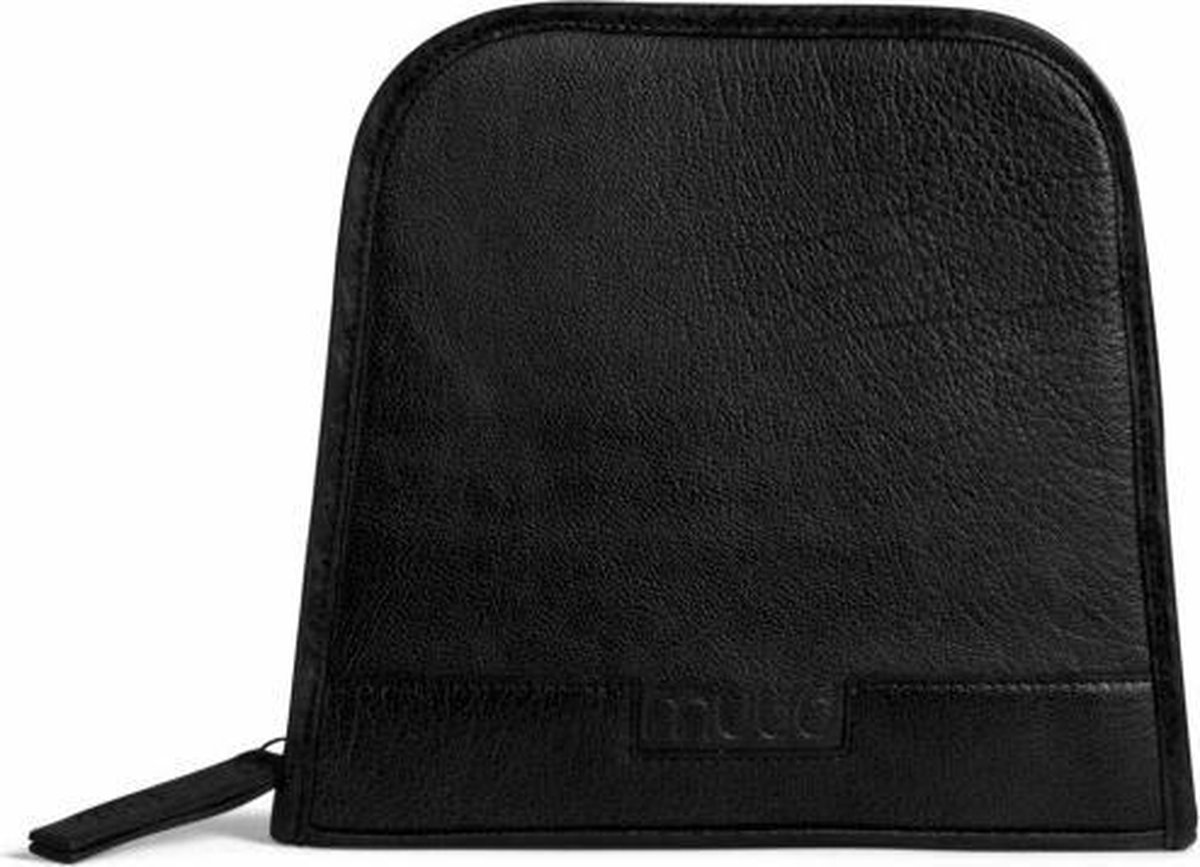Luxe lederen etui Trondheim zwart - MUUD