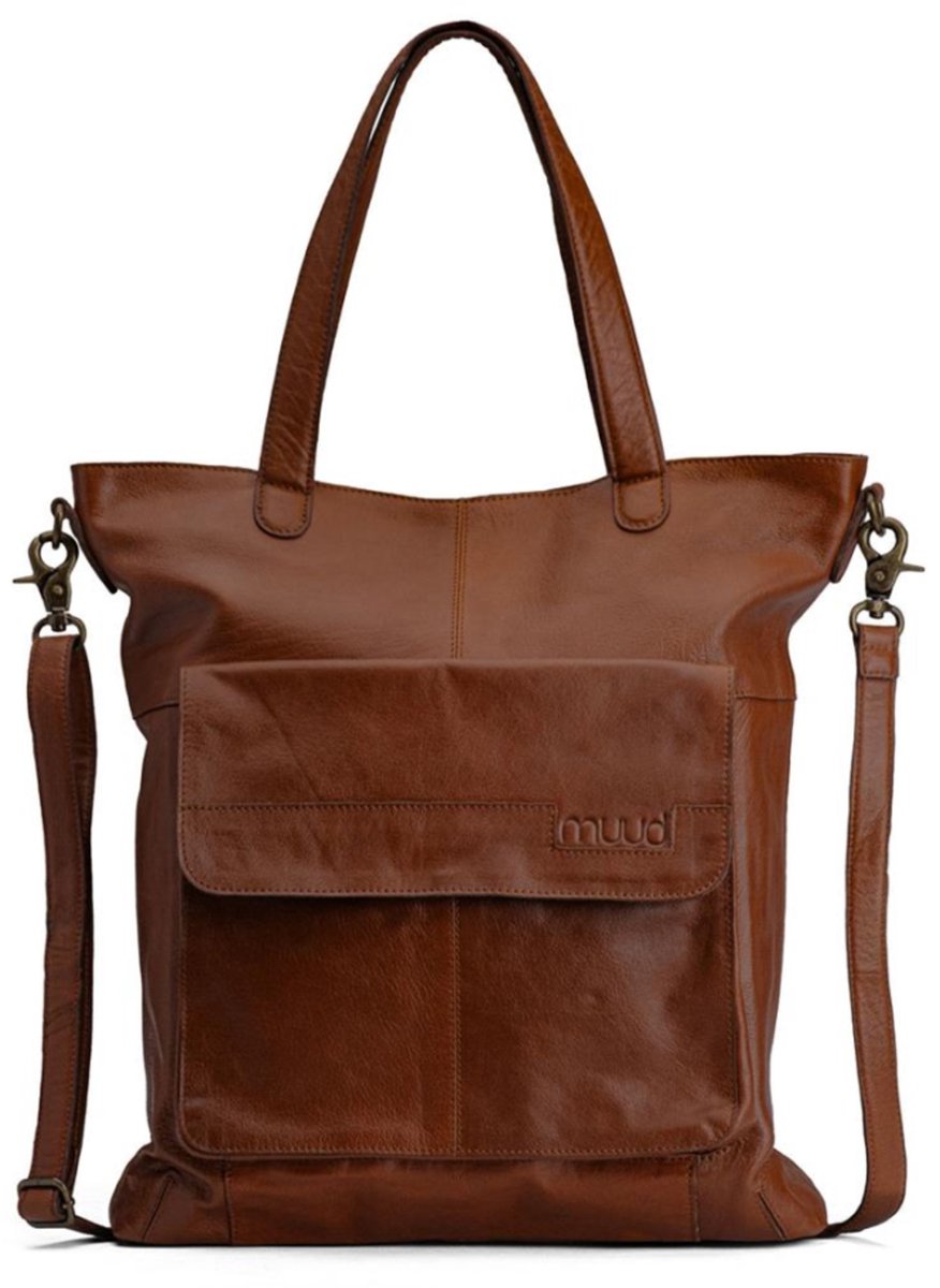 MUUD Arendal. Handgemaakt leren tas voor handwerkprojecten 35x34cm