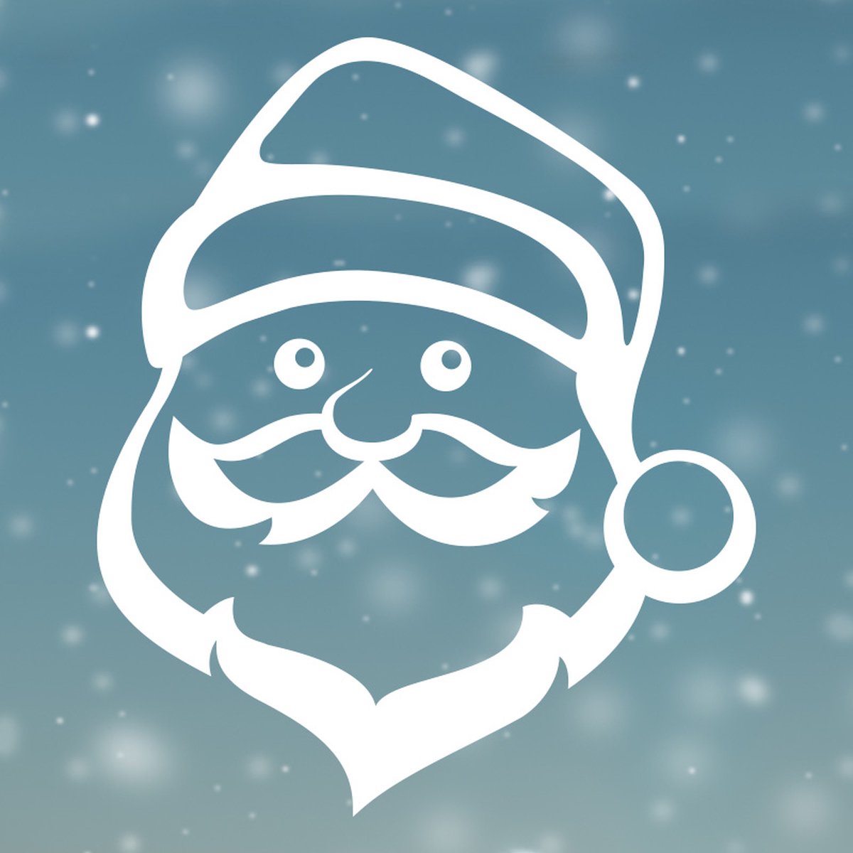 Kerstman raamsticker wit – herbruikbare kerststickers - 60cm breed 71cm hoog