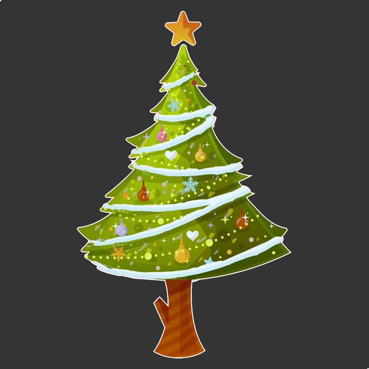 Raamsticker Kerstboom Klein 30cm hoog - Dubbelzijdig Herbruikbaar / Statische Raamdecoratie 30cm hoog