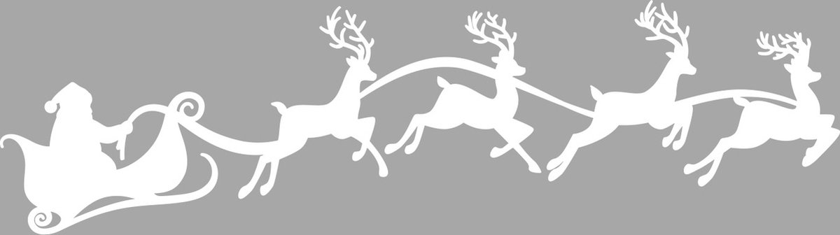 Raamsticker Kerstman in Arrenslee - Statische herbruikbare raamdecoratie