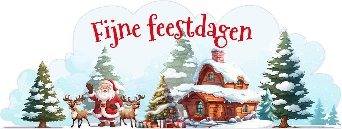Raamstickers Kerst - Gezellig Kerstdorpje 60cm