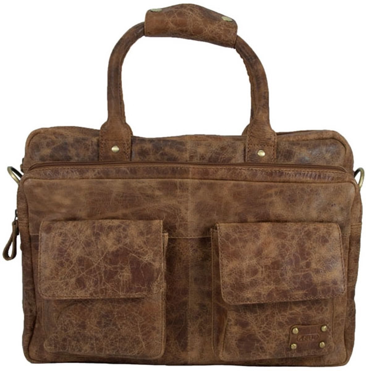 Laptoptas westernbag schoudertas bruin