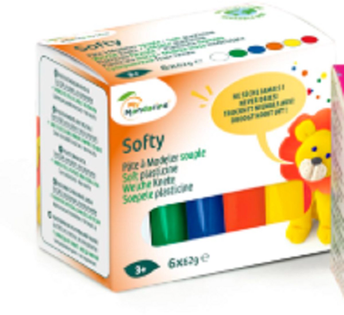 Plasticine - plantaardige boetseerklei - mooie tinten 6 x 62 gr