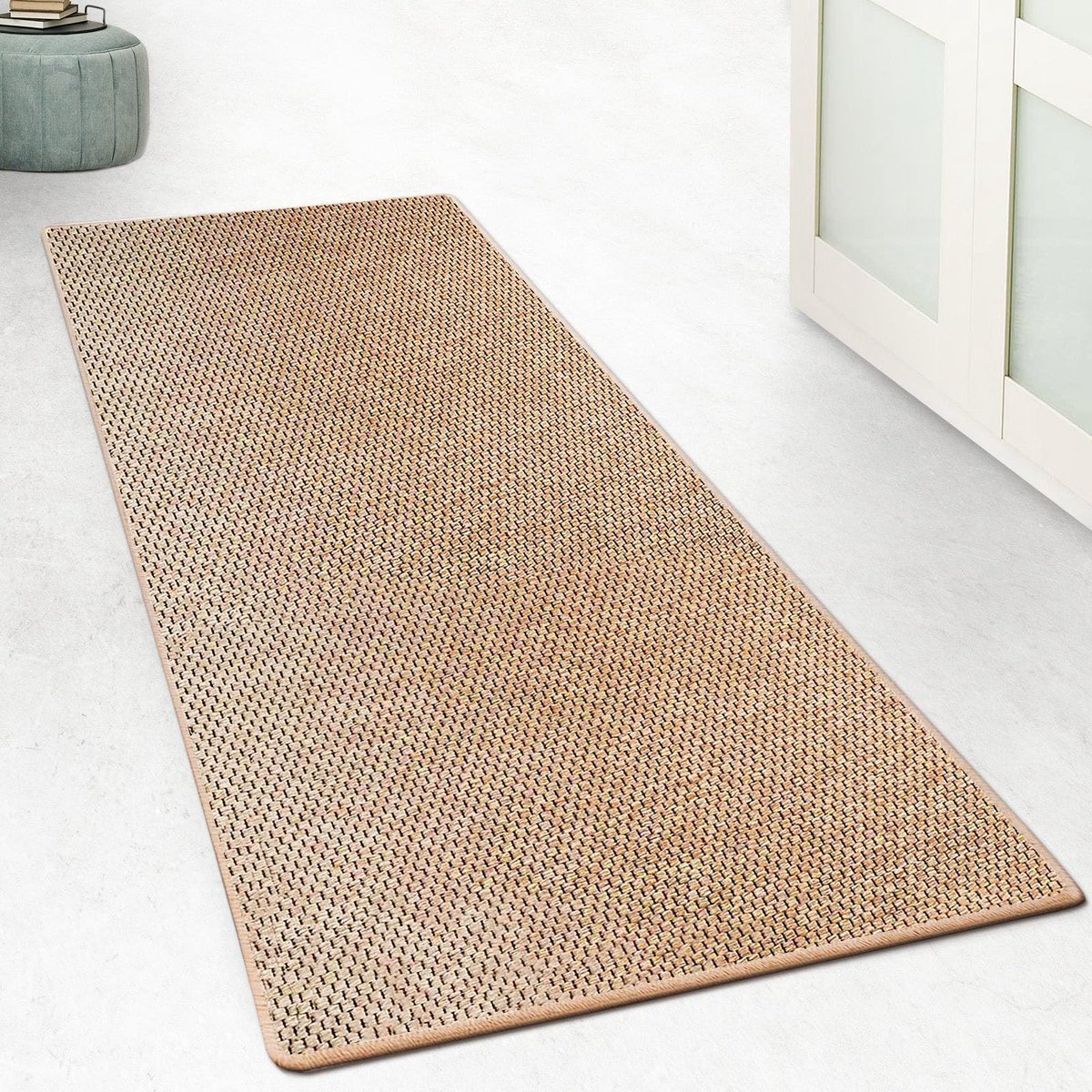 My Ninki ® Antislip Keukentapijt en Loper in Moderne Sisal-look voor Meerdere Ruimtes, 80 x 100 cm