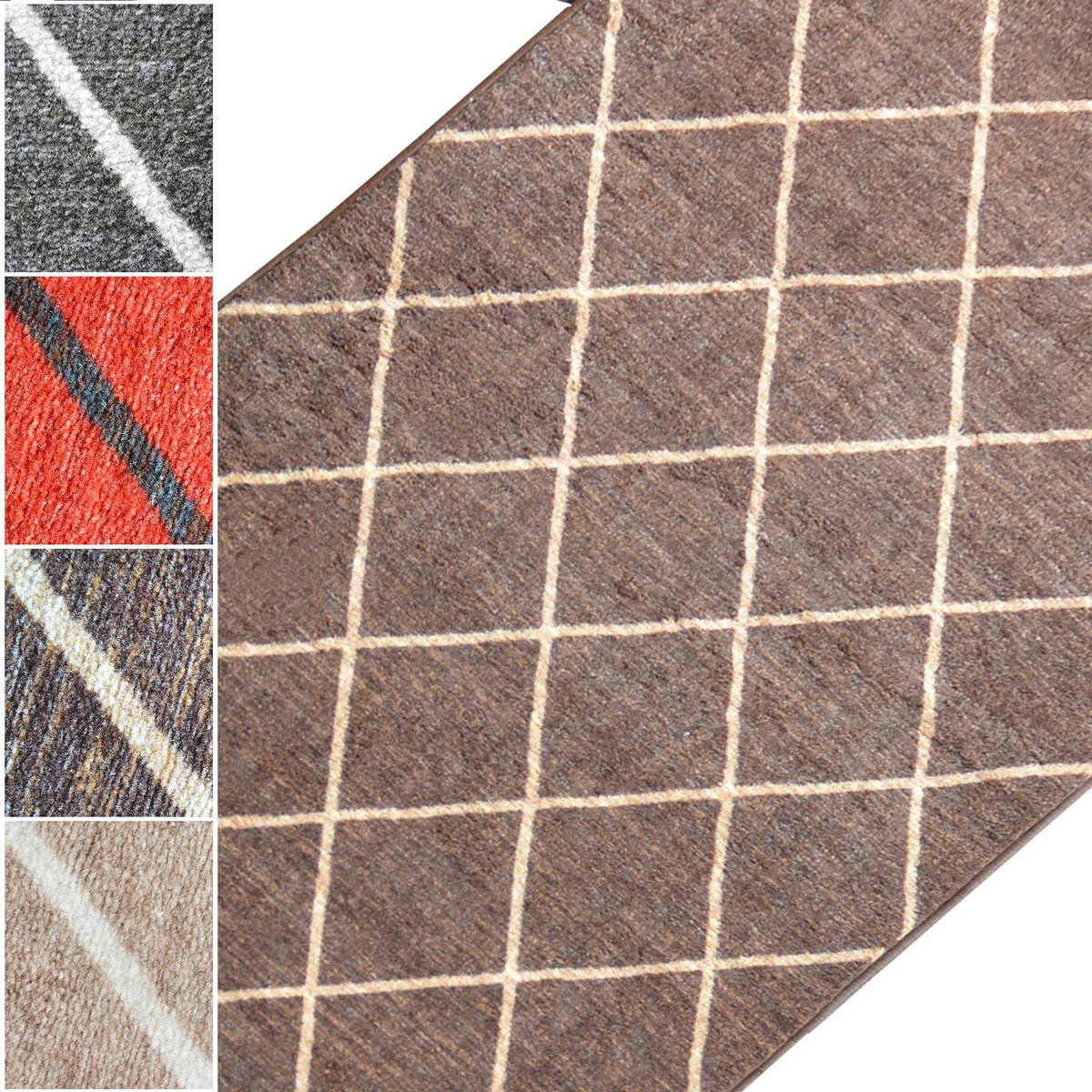 My Ninki ® Stijlvolle Retro Ruitpatroon Tapijtloper voor Hal, Keuken en Slaapkamer - Verschillende Maten Verkrijgbaar