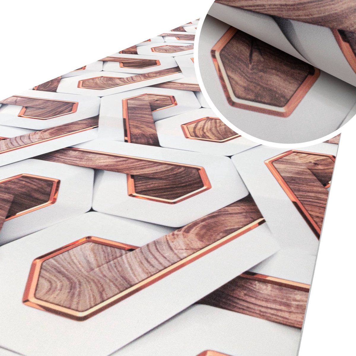 My Ninki ® Stijlvolle Wasbare Keukenloper met 3D-Illusie voor Comfort en Geluiddemping in Huis