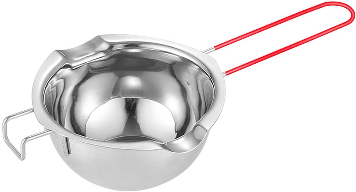   ® Veelzijdige Roestvrijstalen Smeltkom voor Chocolade, Karamel, Kaas en Wax met Handige Handgreep