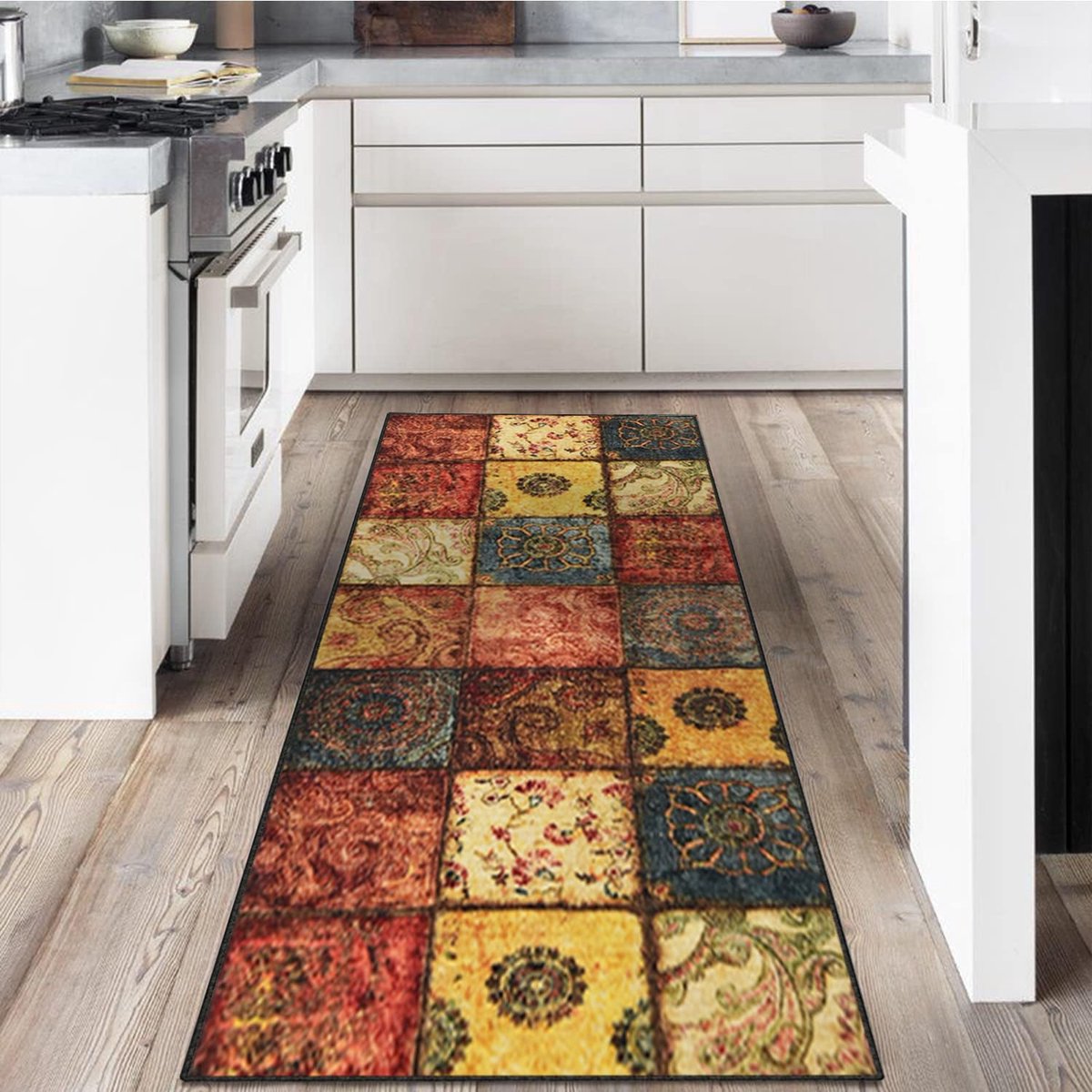 My Ninki ® Wasbare Antislip Tapijtloper voor Keuken en Hal met Zachte Microvezel en Gelrug van 7,5 mm