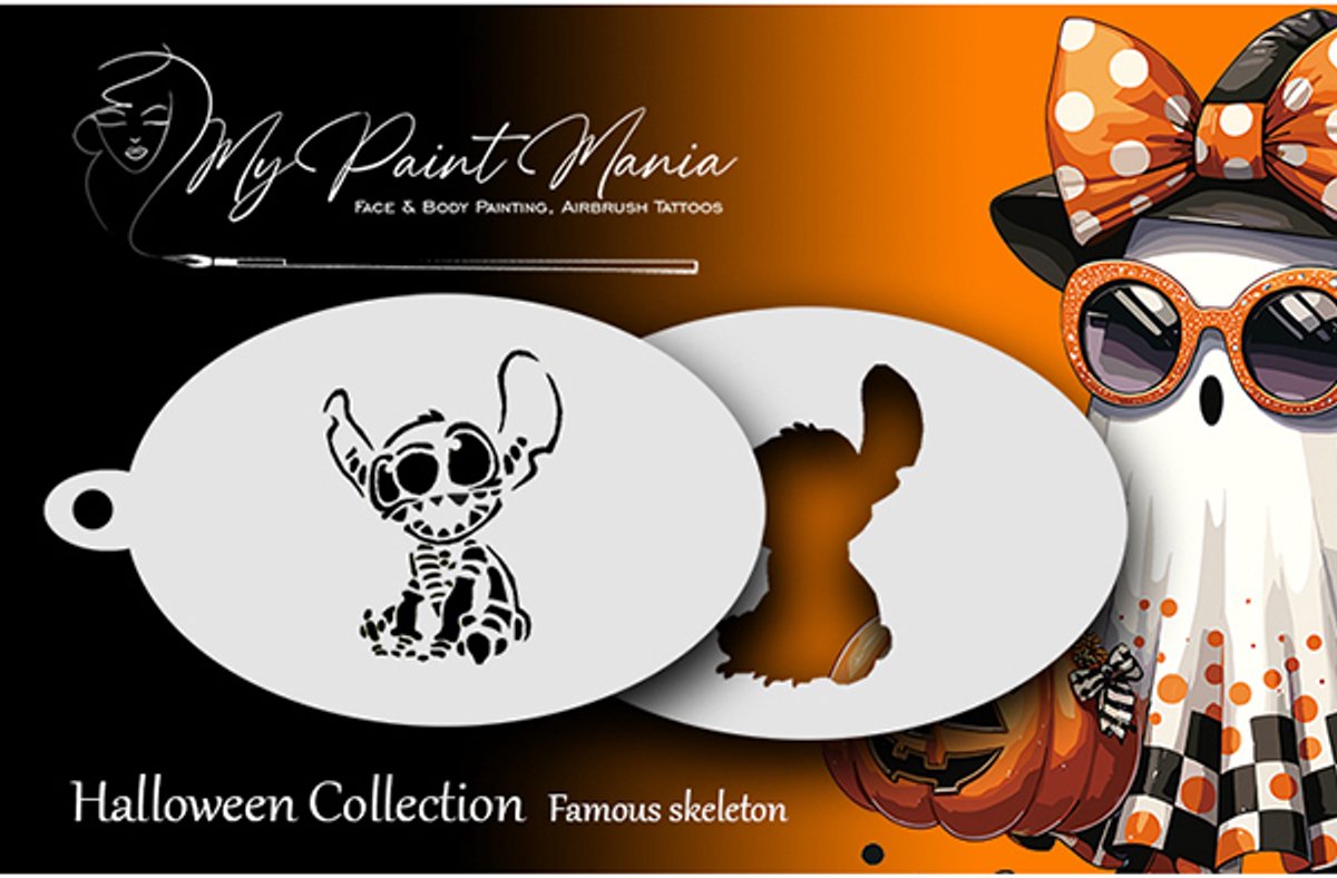 Facepainting Stencil Famous Skeleton