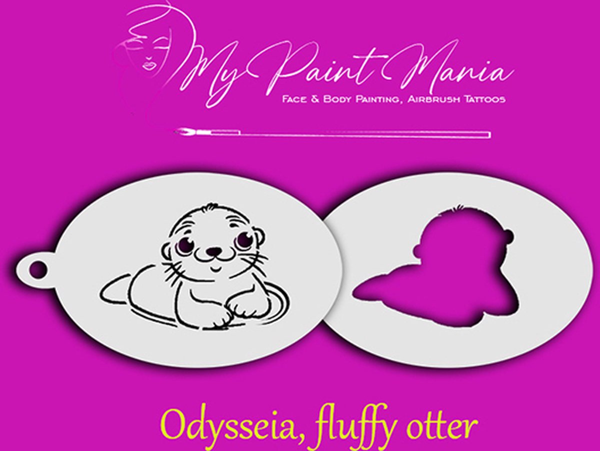 Facepainting Stencil Fluffy Otter