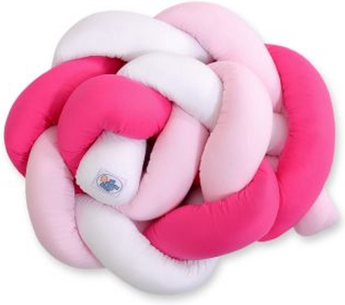 Knoopbumper - wit-donkerroze-roze