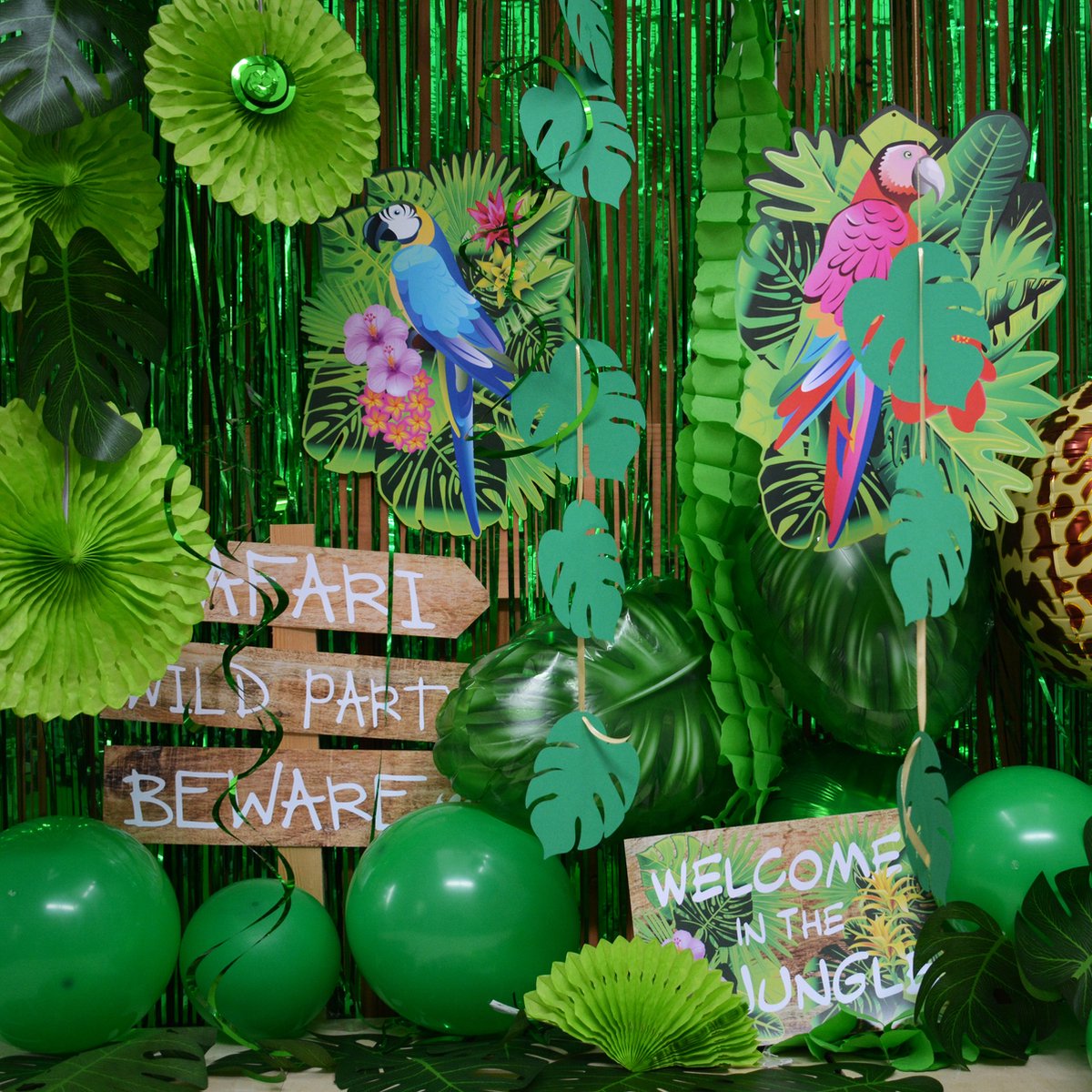 My Theme Party - 53 stuks Jungle feestpakket - Tropisch feestversiering - Safari decoratie