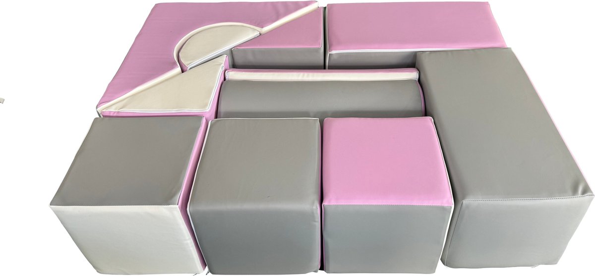 Bouwblokken XXL - Foam - 11 Stuks - Wit, Licht Paars, Grijs - Veilig Speelgoed voor Kinderen