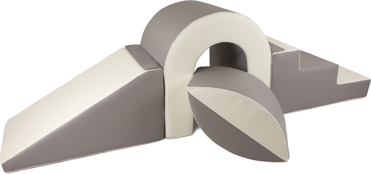 Vikingchoice Schuimblokken Speelgoed - Glijbaan & Brug - Grijs, Wit