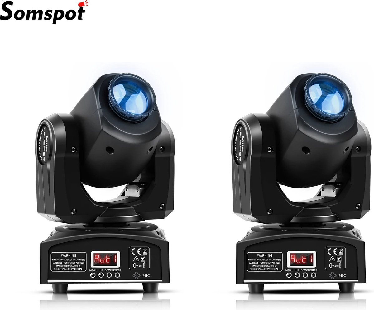 Mygroot - Bewegende podium spots - 2 stuks - RGBW - Lichteffect Projector - Voor DJ - Disco Party - Bar - Club - Bruiloft - Verjaardag.