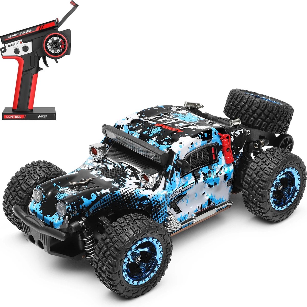 Mygroot - Race auto - Afstandsbediening Auto - 1/28 - 2.4GHz - 30 KM/H - Hoge Snelheid - Off Road auto - 4WD - Voertuig Racing - Klimmen - Auto voor kinderen en volwassen.