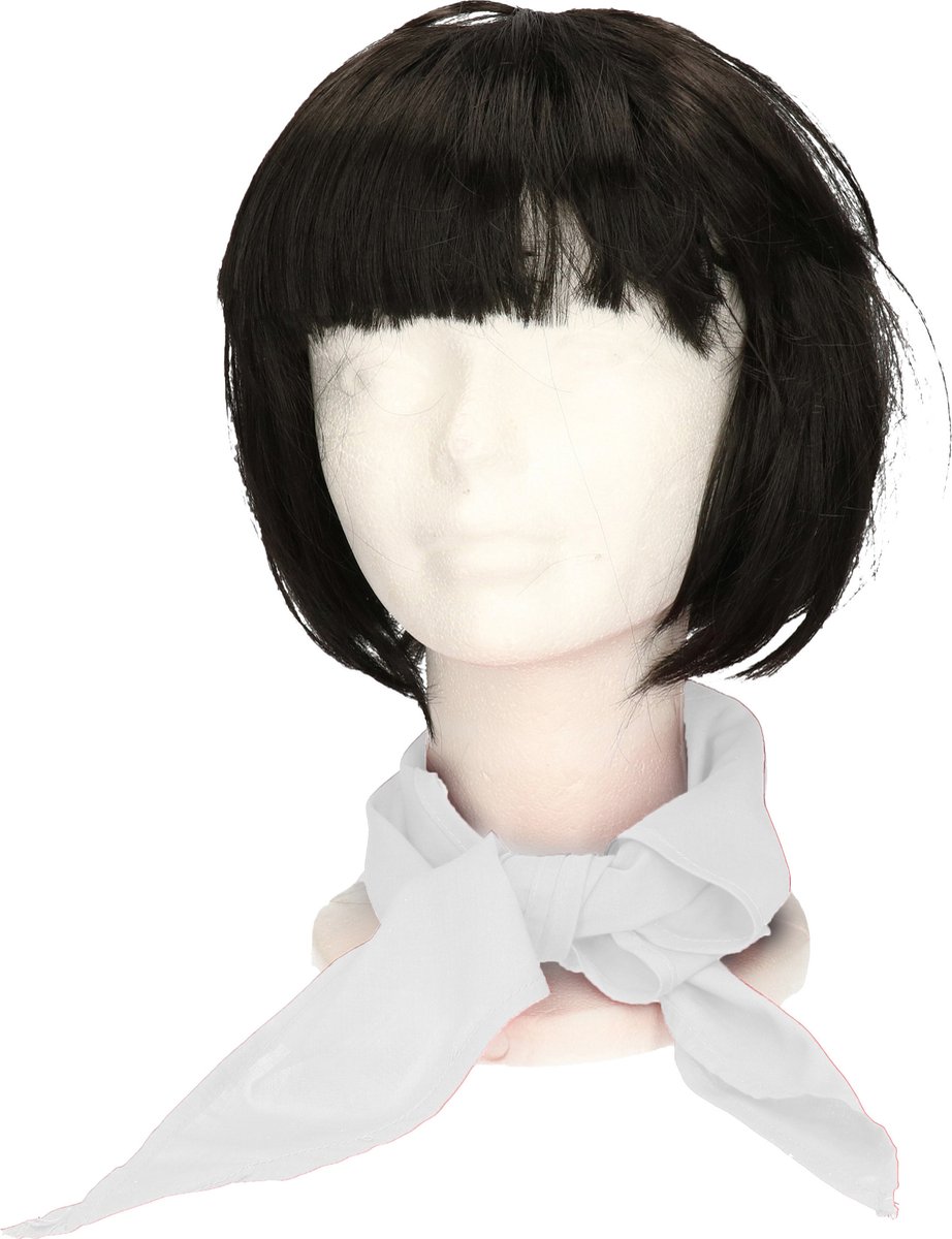 Myrtle Beach Verkleed bandana/sjaaltje - wit - kleuren thema/teams - Carnaval accessoires