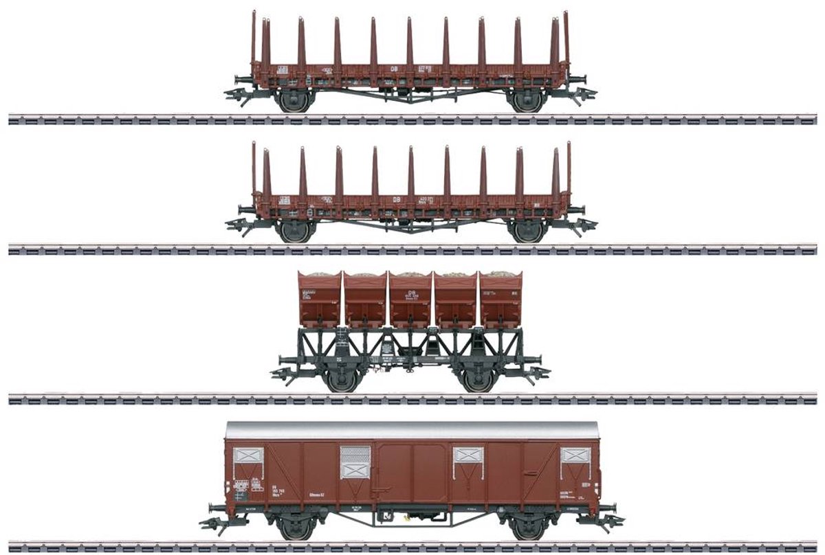   46662 H0 4-delige set zelflossende wagens van de DB