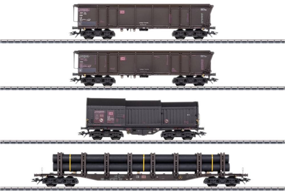   46915 H0 4-delige goederenwagen-set van de DB AG, MHI