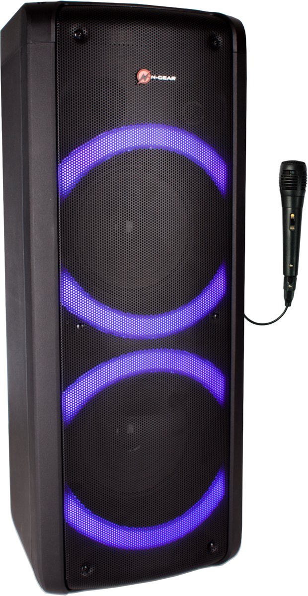   LGP 72 - Karaoke Set - Bluetooth Party Speaker - Party Box met Microfoon - Zwart