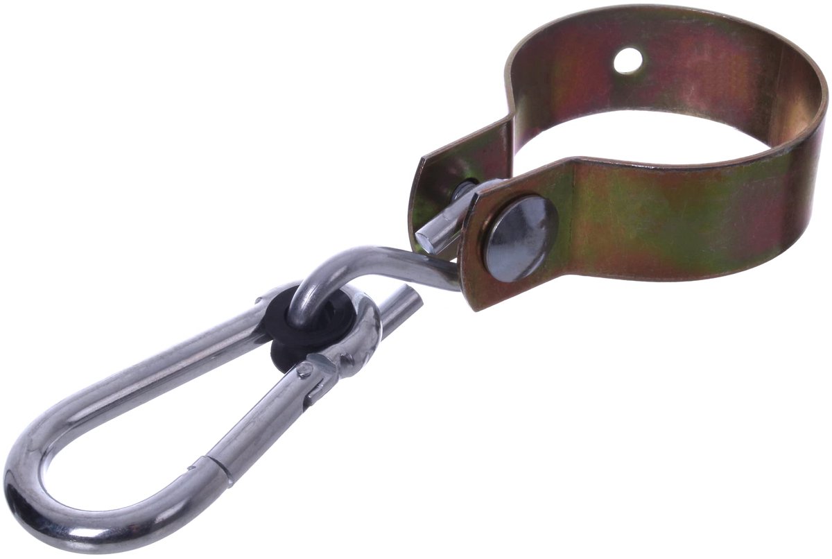   manchet haak Ø 120 mm karabijnhaak 10 mm en klem mm zwenkhaak schommelhaak haak geel verzinkt ronde klem schommelbevestiging (Ø120)