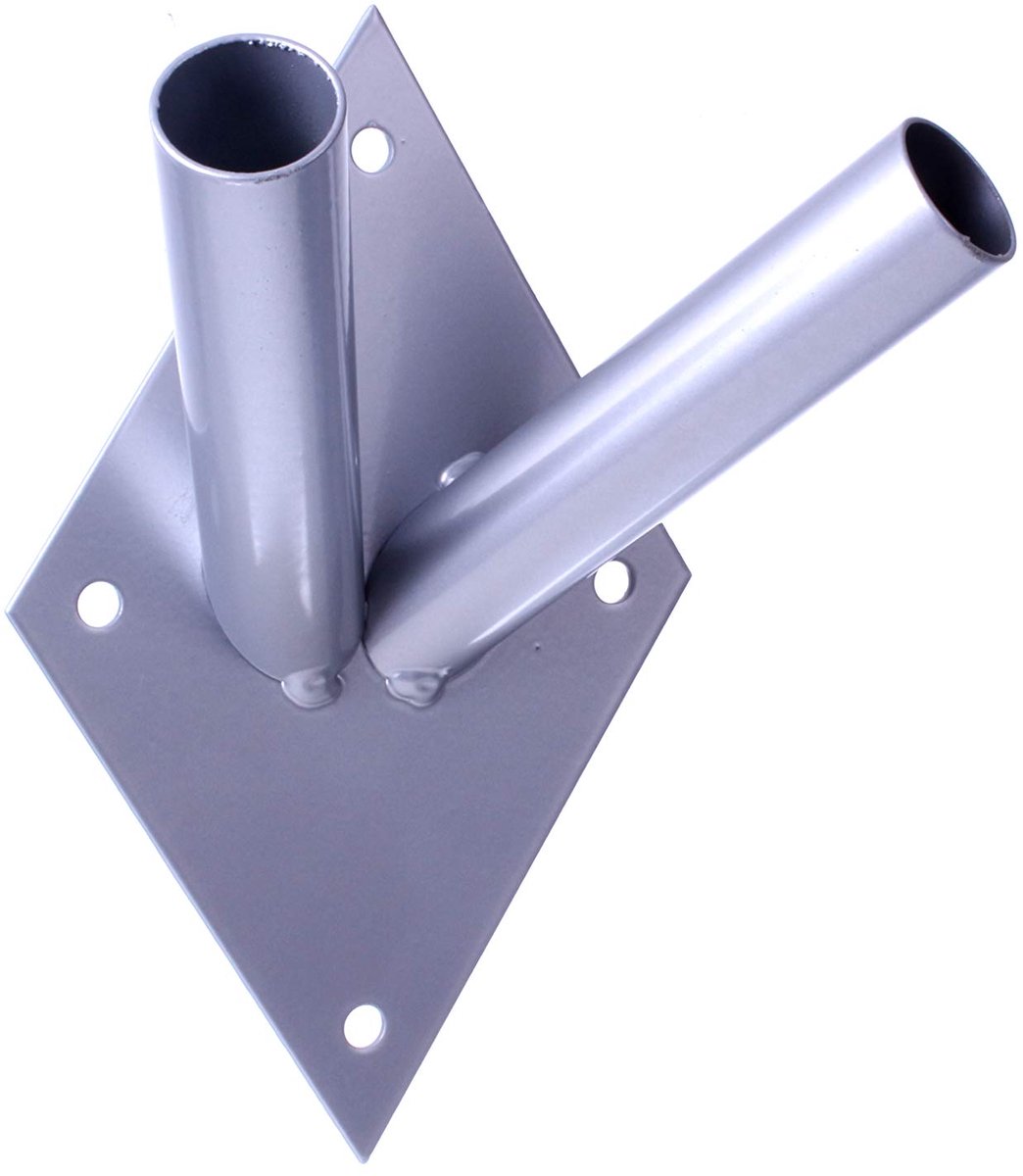 Najder vlaggenhouder vlaggenmastbeugel vlaggenwandhouder vlaggenmast vlag vlag enkelvoudige houder zilver (2-armig)