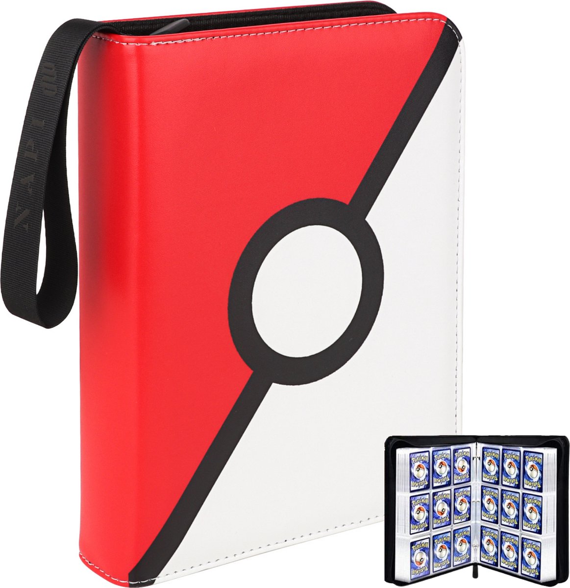 NAPI Pokémon Verzamelmap - Pokemon Map - Pokemon Kaarten Map - Map voor 900 Kaarten - 50 Pagina’s - 9 Pocket - Premium Kwaliteit - Rood - Celebrations