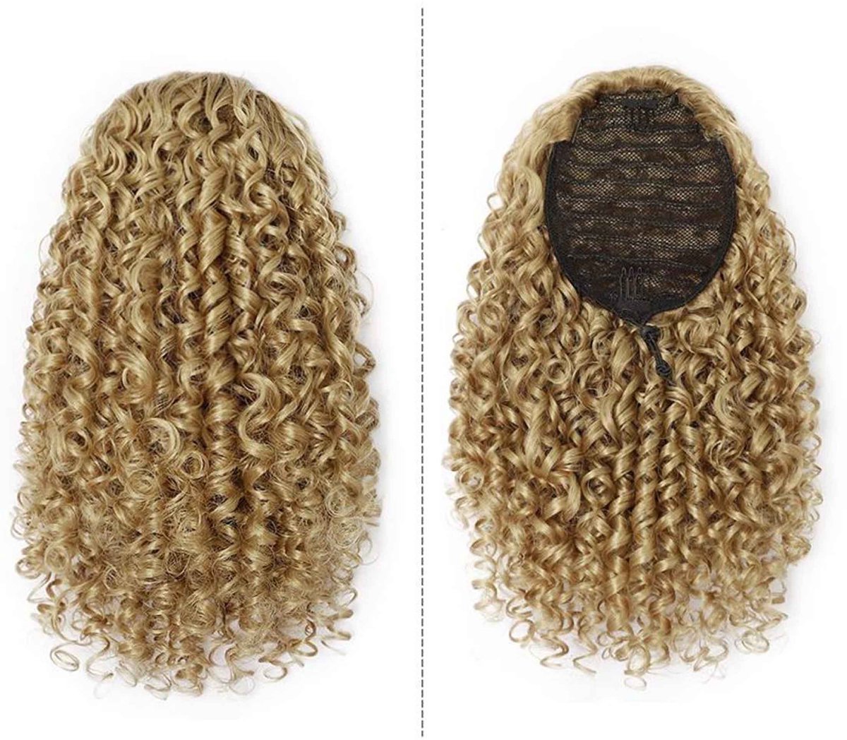 Afrikaanse Krullende Paardenstaart Pruik - Clip-in Synthetisch Hittebestendig Haar - Natuurlijk Uitziend & Lichte Textuur - Perfect voor Feesten, Cosplay & Alledaags