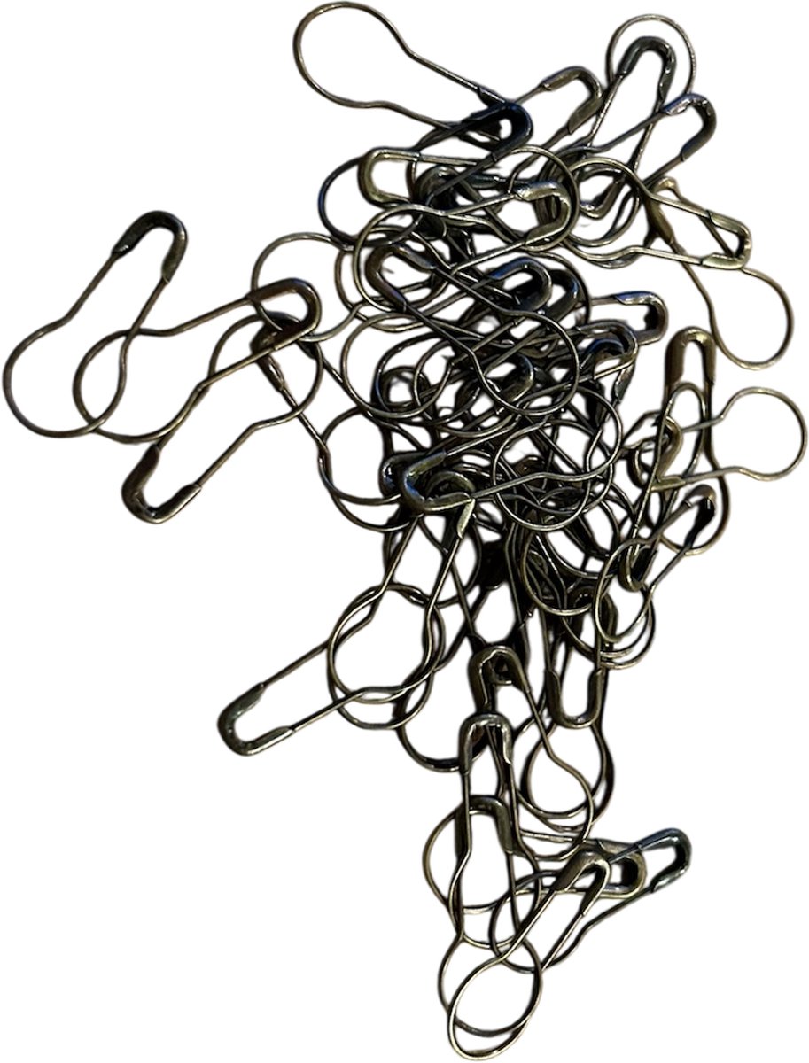   - 50 Bronskleurige metalen steekmarkeerders / veiligheidsspelden