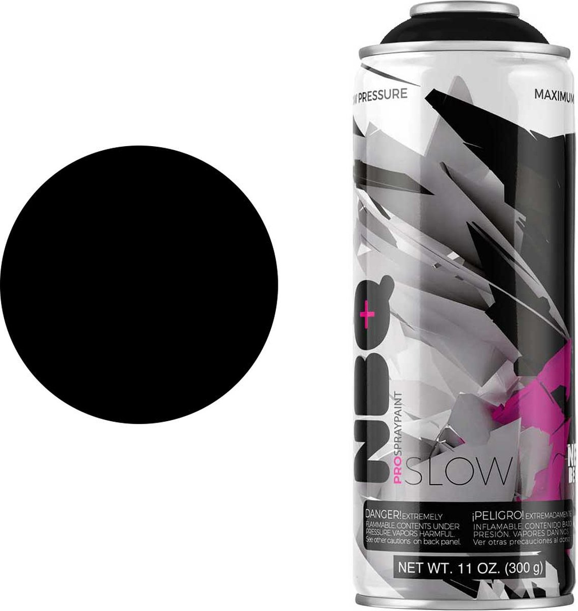 NBQ Slow - Spuitbus verf - 400ml - Matte afwerking - Hoge druk - NEGRO / BLACK