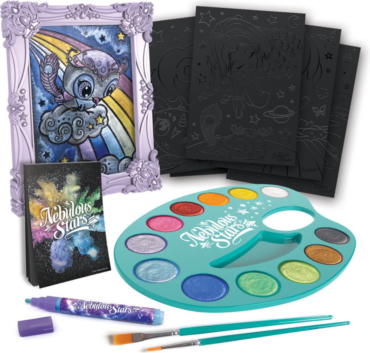 Nebulous Stars Kunst op zwart papier Set