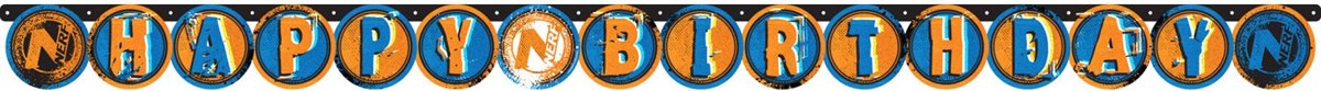 Happy Birthday Nerf™ verjaardagsslinger - Feestdecoratievoorwerp