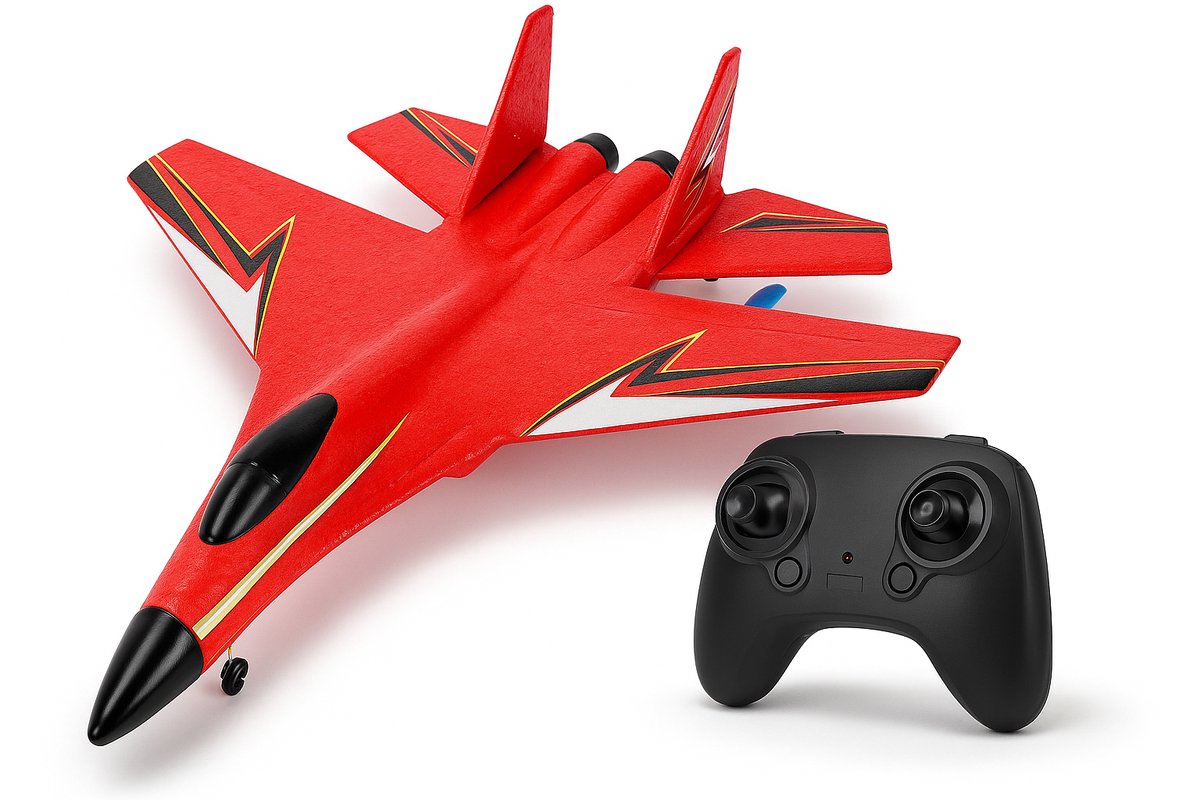 Niba® HW-33 RC vliegtuig Met Afstandsbediening - Niba ® - Straaljager Rood - TIKTOK - Drones - 2024 Vliegtuigen - Ready To FLY - Op Afstand Bestuurbaar - Speelgoed Volwassenen - Oplaadbaar - MAX 50 KM/U !!