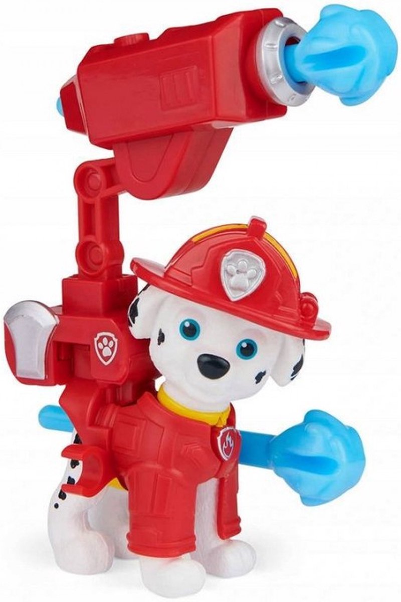 Paw Patrol The Movie Marshall Actieiguurtje met rugzak- clip en 2 projectielen.