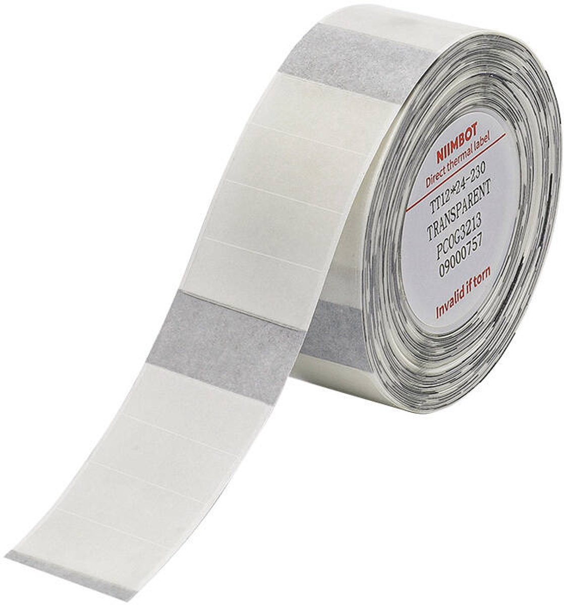 Niimbot Thermische Stickers 12X24 230 Stuks Voor Etikettenprinter Transparant