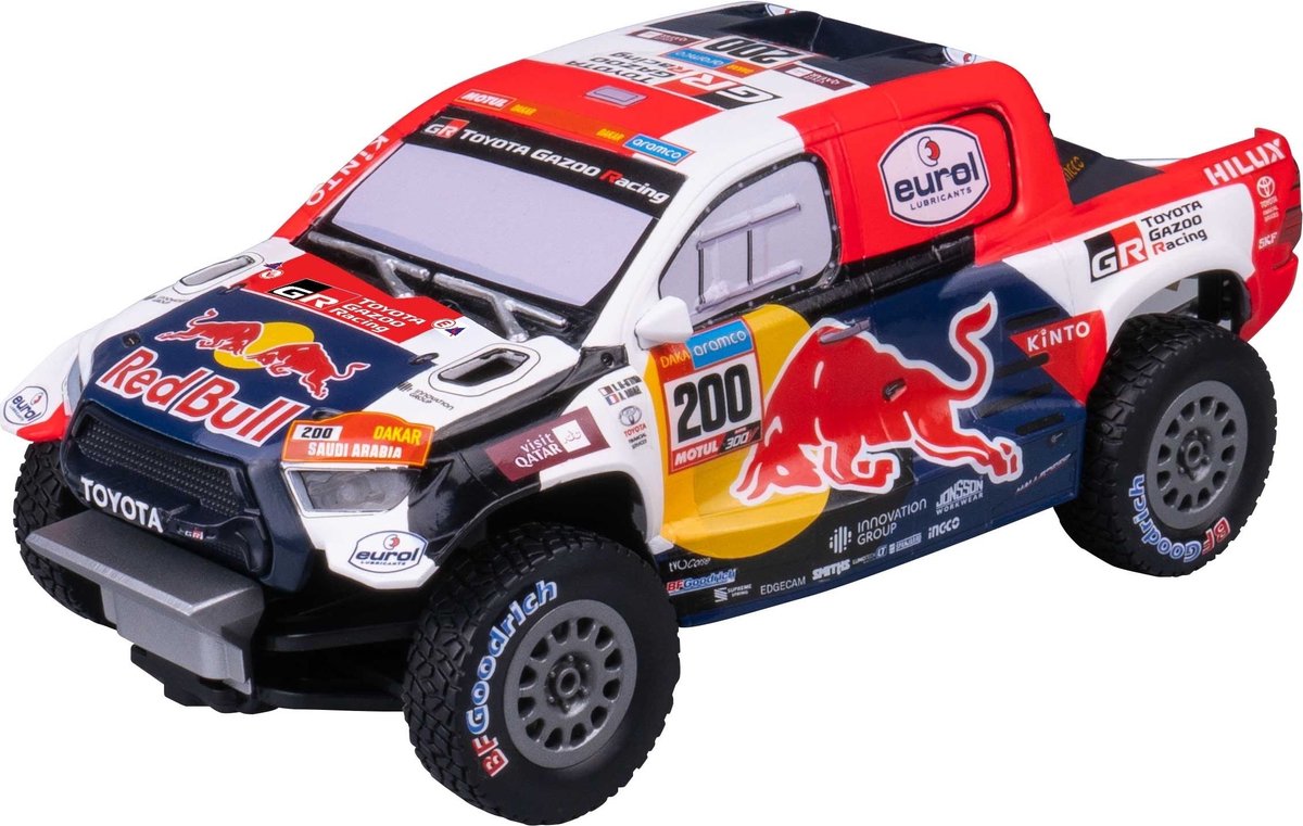 Nikko RC Auto - Dakar Night Mode: Toyota Gazoo Racing - 9 km/h - Led Verlichting - voor kinderen vanaf 6 Jaar - Blauw/Rood 1:18