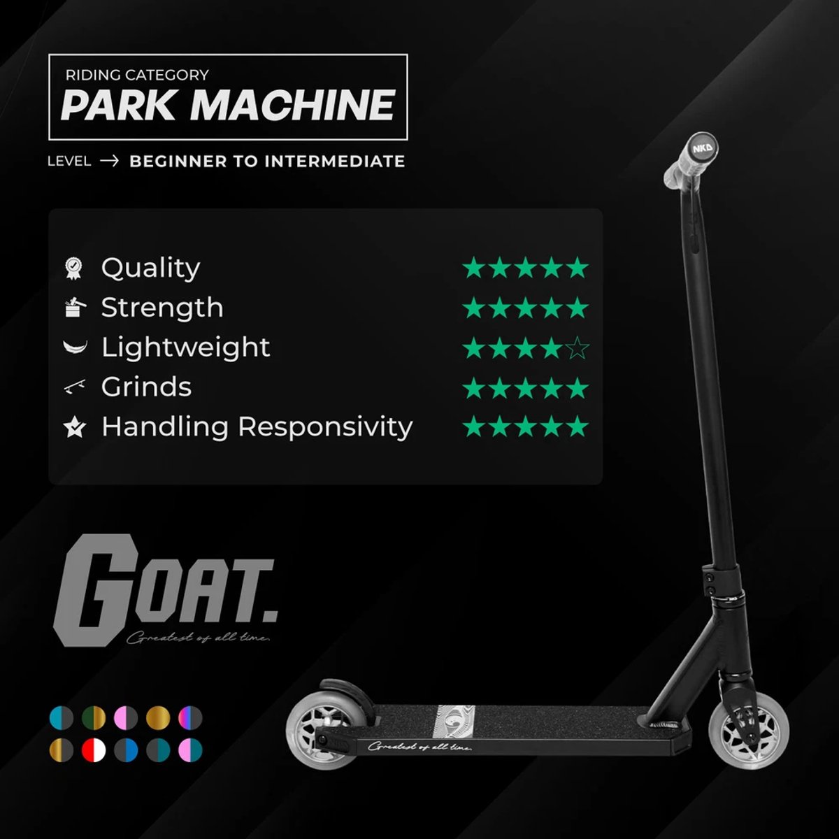 NKD GOAT Stuntstep Black / Turqoise