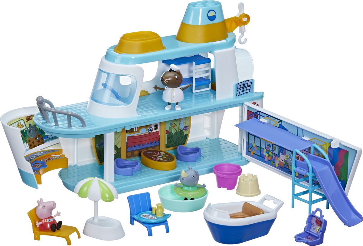 Peppa Pig Cruiseschip - Speelset met 3 verdiepingen & 13 accessoires - 3+ jaar