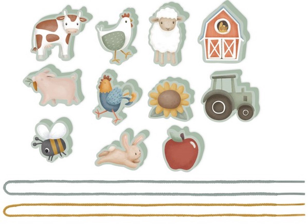 Little Dutch houten rijgkralen Little Farm - Leer rijgen - educatief speelgoed