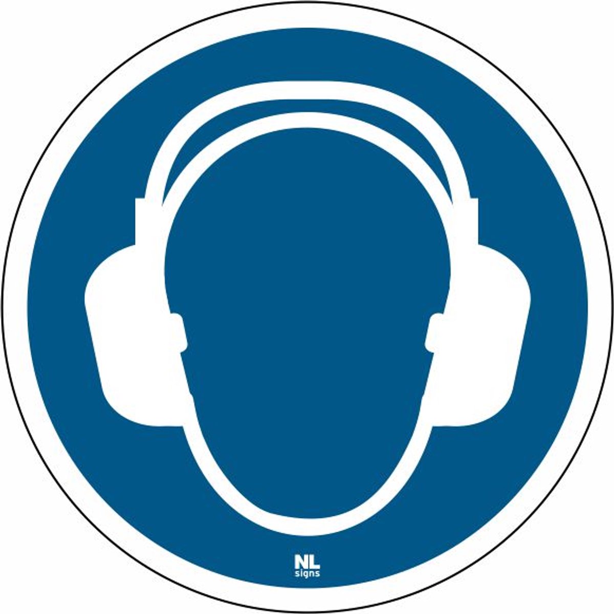 Sticker gehoorbescherming verplicht M003 ø 100mm