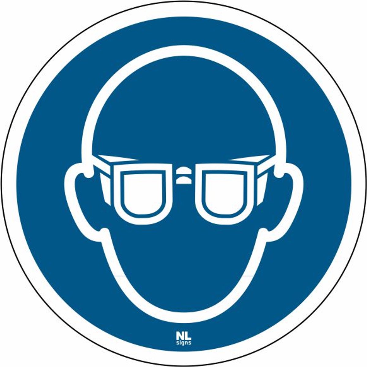 Sticker oogbescherming verplicht M004 ø 100mm