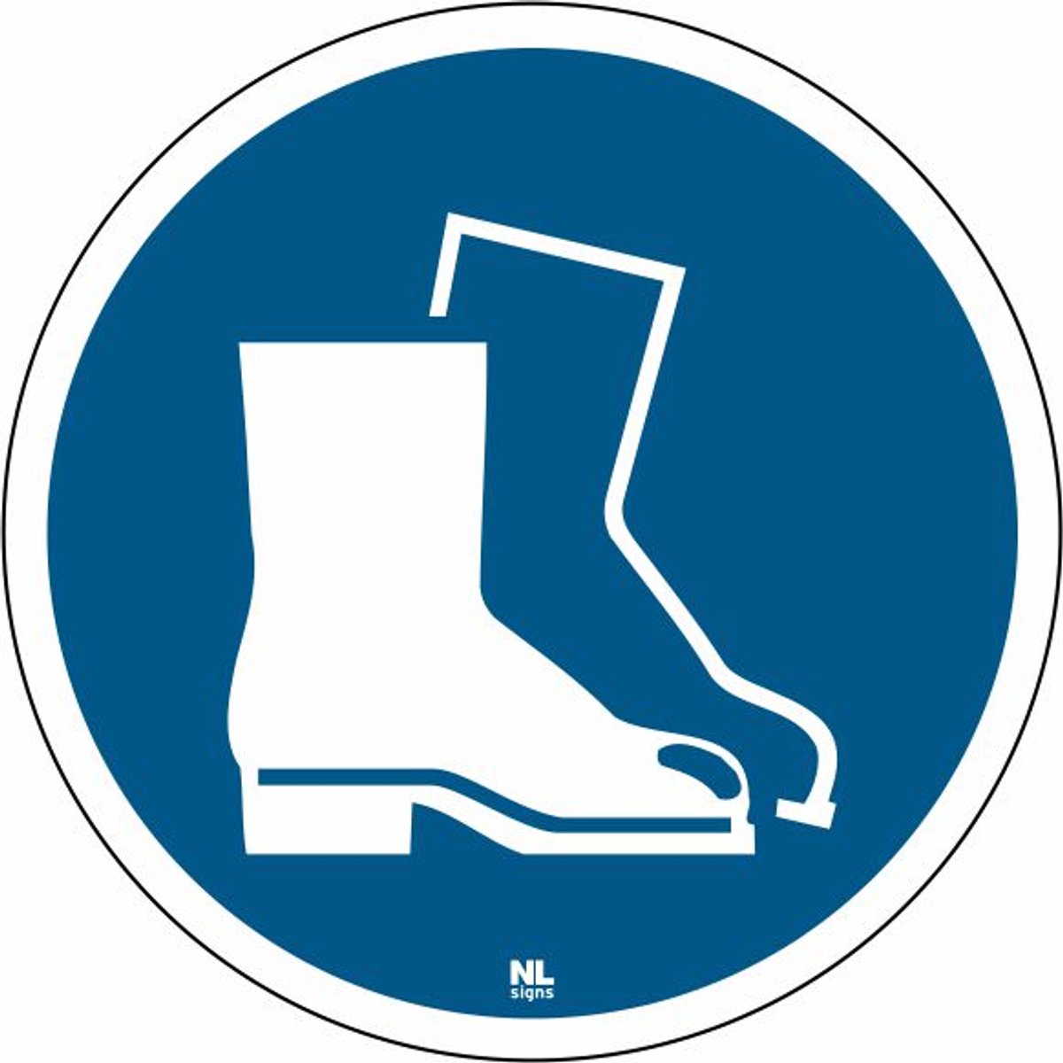 Sticker veiligheidsschoenen verplicht M008 ø 100mm