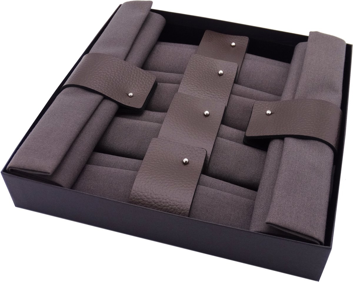 NOOBLU Gift set MANCHET & LINNEN - bruin - 6 servet sets